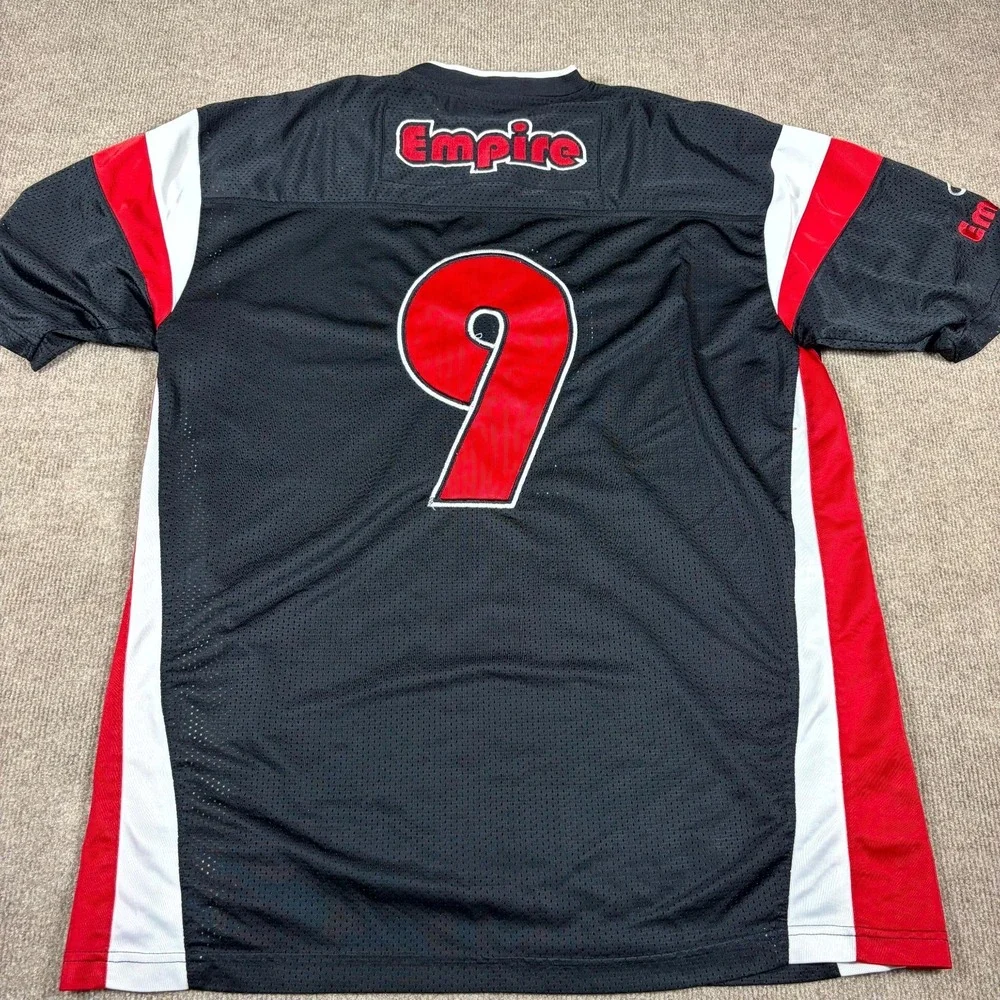 BGL Quality Clothing Jersey Mens Large Black Empire #9 Embroidered Mesh Athletic